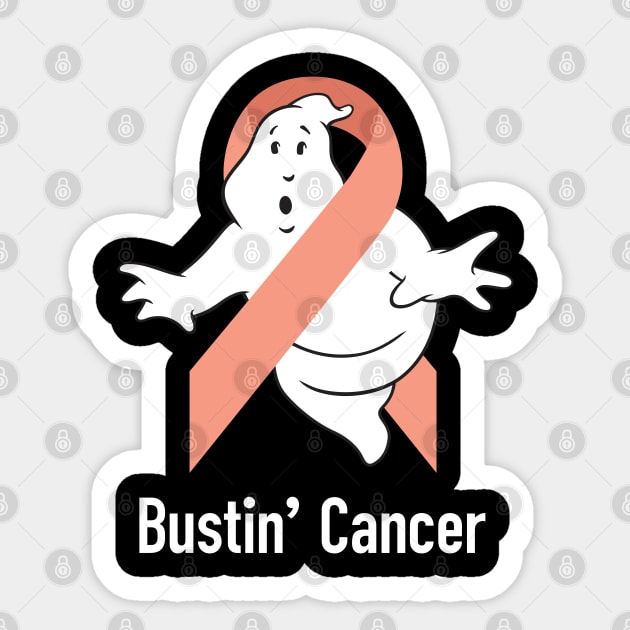 Bustin' Cancer (Peach) Sticker by Ecto Girl